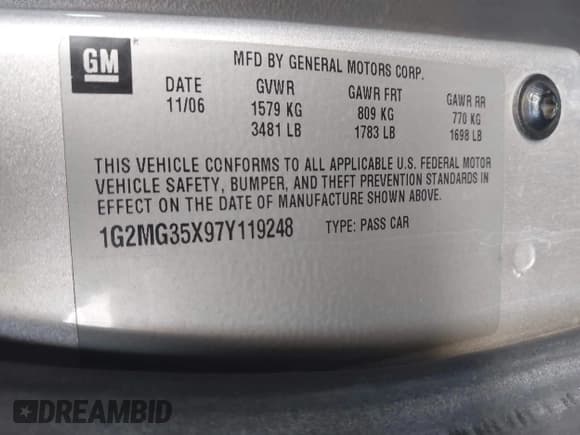 ✅ 2007 Pontiac Solstice GXP • VIN: 1G2MG35X97Y119248 • Lot: 43405772. Wystawiony na IAAI z przebiegiem 250 503 mil. Bezpłatny archiwum sprzedaży aukcyjnych z USA i szczegółowy raport historii pojazdu na DreamBid. Zdjęcie 9.