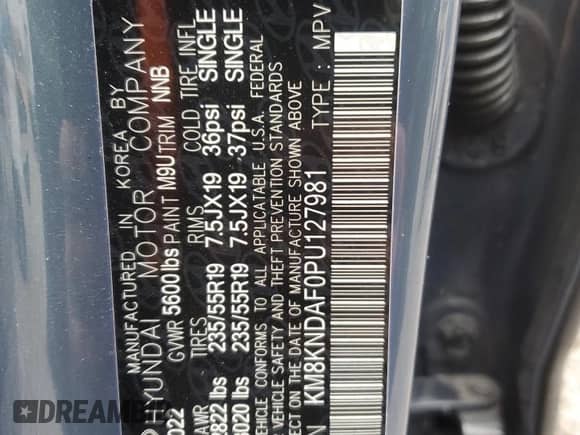 2023 Hyundai Ioniq 5 SEL with VIN KM8KNDAF0PU127981, listed as a Copart auction lot 90379705 with 58,426 mi miles and Salvage title. Bid and sale history available at DreamBid. Image 12.