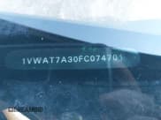 ✅ 2015 Volkswagen Passat S • VIN: 1VWAT7A30FC074701 • Lot: 43822583. Listed on IAAI with 101,535 mi. Free auction sales archive from the USA and detailed vehicle history report at DreamBid. Image 12.