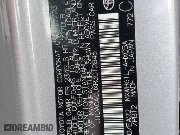 2024 Toyota Prius SE с VIN JTDACACUXR3012846, выставлен на аукционе Copart как лот 69588405 с пробегом 23 184 миль миль и Списание • Salvage title. История ставок и продаж доступна на DreamBid. Изображение 12.