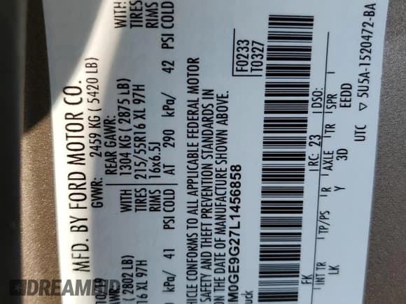 ✅ 2020 Ford Transit Connect Titanium • VIN: NM0GE9G27L1456858 • Lot: 59261925. Listed on Copart with 68,470 mi. Free auction sales archive from the USA and detailed vehicle history report at DreamBid. Image 14.