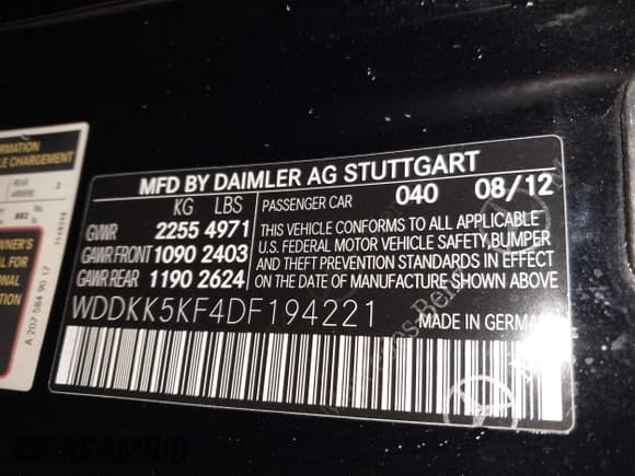 ✅ 2013 Mercedes-Benz E 350 • VIN: WDDKK5KF4DF194221 • Lot: 41728305. Listed on IAAI with 108,060 mi. Free auction sales archive from the USA and detailed vehicle history report at DreamBid. Image 9.