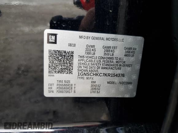 ✅ 2019 Chevrolet Suburban LT • VIN: 1GNSCHKC7KR154376 • Lot: 93714755. Wystawiony na Copart z przebiegiem 138 586 mil. Bezpłatny archiwum sprzedaży aukcyjnych z USA i szczegółowy raport historii pojazdu na DreamBid. Zdjęcie 13.