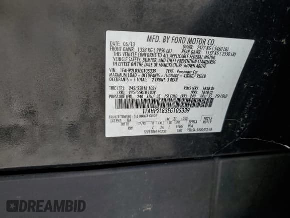 ✅ 2014 Ford Police Interceptor • VIN: 1FAHP2L83EG105339 • Лот: 66361995. Опубликован ранее на Copart с пробегом 96 832 миль. Бесплатный доступ к архиву аукционных продаж из США и подробный отчёт об истории автомобиля на DreamBid. Изображение 12.