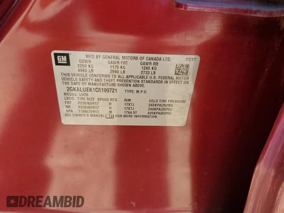 ✅ 2012 GMC Terrain SLT-1 • VIN: 2GKALUEK1C6199721 • Lot: 93187985. Wystawiony na Copart z przebiegiem 161 696 mil. Bezpłatny archiwum sprzedaży aukcyjnych z USA i szczegółowy raport historii pojazdu na DreamBid. Zdjęcie 13.