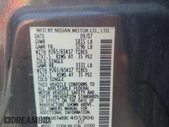 ✅ 2008 Nissan Frontier LE • VIN: 1N6AD07W88C405906 • Lot: 65368885. Wystawiony na Copart z przebiegiem 161 315 mil. Bezpłatny archiwum sprzedaży aukcyjnych z USA i szczegółowy raport historii pojazdu na DreamBid. Zdjęcie 12.