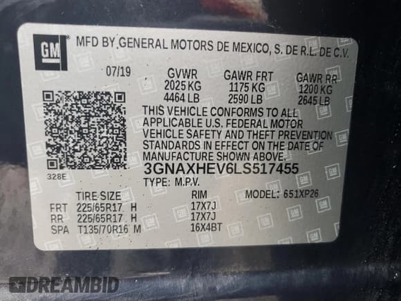 ✅ 2020 Chevrolet Equinox LS • VIN: 3GNAXHEV6LS517455 • Лот: 81030865. Опубликован ранее на Copart с пробегом 76 213 миль. Бесплатный доступ к архиву аукционных продаж из США и подробный отчёт об истории автомобиля на DreamBid. Изображение 13.