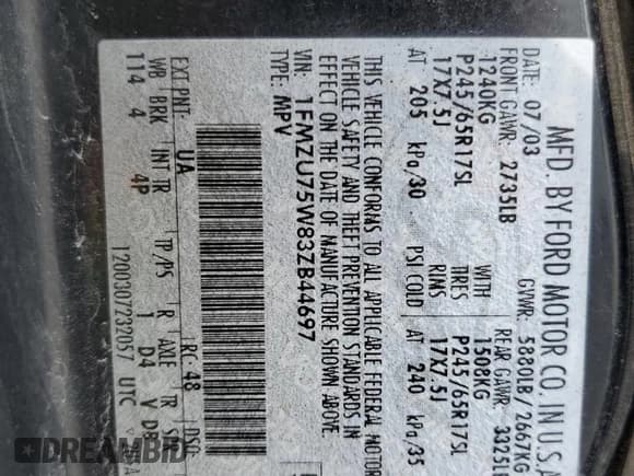 ✅ 2003 Ford Explorer Limited • VIN: 1FMZU75W83ZB44697 • Lot: 51211924. Wystawiony na Copart z przebiegiem 233 014 mil. Bezpłatny archiwum sprzedaży aukcyjnych z USA i szczegółowy raport historii pojazdu na DreamBid. Zdjęcie 12.