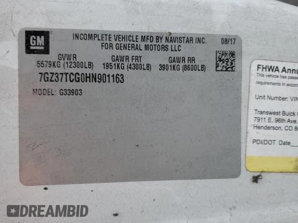 ✅ 2017 GMC Savana • VIN: 7GZ37TCG0HN901163 • Лот: 82206314. Опубликован ранее на Copart с пробегом 262 652 миль. Бесплатный доступ к архиву аукционных продаж из США и подробный отчёт об истории автомобиля на DreamBid. Изображение 13.