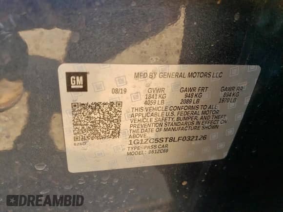 2020 Chevrolet Malibu LS z VIN 1G1ZC5ST8LF032126, wystawiony jako Copart lot #67092175 z przebiegiem 136 927 mil mil oraz Szkoda całkowita • Salvage title. Historia ofert i sprzedaży dostępna na DreamBid. Obrazek 12.