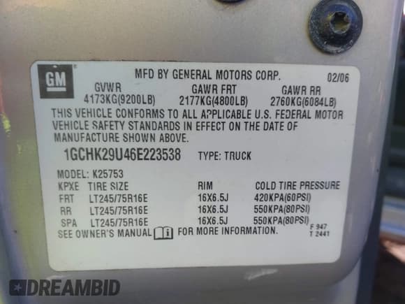 ✅ 2006 Chevrolet Silverado 2500HD LT1 • VIN: 1GCHK29U46E223538 • Лот: 43707009. Опубликован ранее на IAAI с пробегом 170 617 миль. Бесплатный доступ к архиву аукционных продаж из США и подробный отчёт об истории автомобиля на DreamBid. Изображение 9.