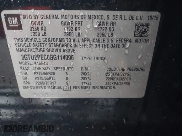 ✅ 2016 GMC Sierra 1500 Denali • VIN: 3GTU2PEC0GG114996 • Лот: 43105627. Опубликован ранее на IAAI с пробегом 326 754 миль. Бесплатный доступ к архиву аукционных продаж из США и подробный отчёт об истории автомобиля на DreamBid. Изображение 9.