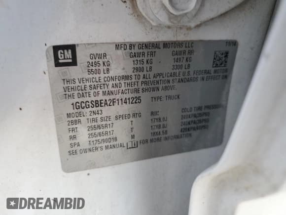 ✅ 2015 Chevrolet Colorado 2WD LT • VIN: 1GCGSBEA2F1141225 • Лот: 77327374. Опубликован ранее на Copart с пробегом 165 593 миль. Бесплатный доступ к архиву аукционных продаж из США и подробный отчёт об истории автомобиля на DreamBid. Изображение 12.