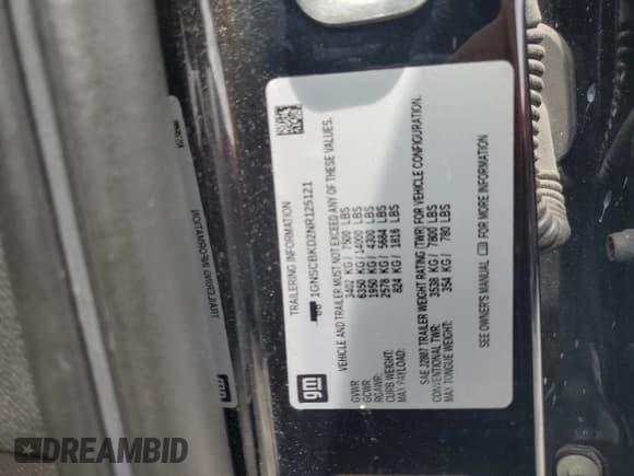 ✅ 2022 Chevrolet Suburban LS • VIN: 1GNSCBKD2NR125121 • Lot: 69820335. Listed on Copart with 113,228 mi. Free auction sales archive from the USA and detailed vehicle history report at DreamBid. Image 13.