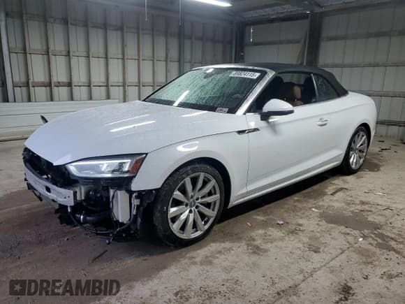 ✅ 2018 Audi A5 Cabriolet Prestige • VIN: WAU2NGF53JN003563 • Lot: 89824115. Listed on Copart with 67,263 mi. Free auction sales archive from the USA and detailed vehicle history report at DreamBid. Image 1.