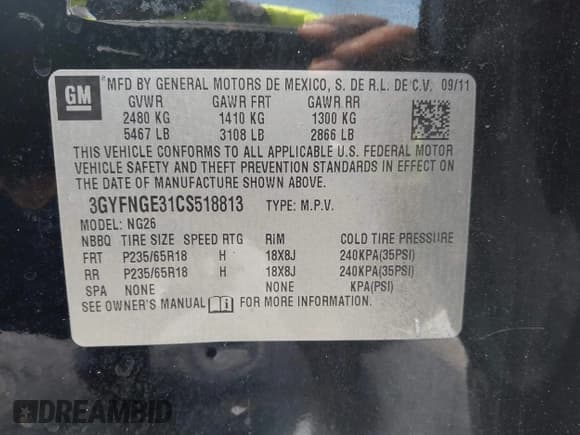 ✅ 2012 Cadillac SRX • VIN: 3GYFNGE31CS518813 • Лот: 43081120. Опубликован ранее на IAAI с пробегом 93 301 миль. Бесплатный доступ к архиву аукционных продаж из США и подробный отчёт об истории автомобиля на DreamBid. Изображение 9.