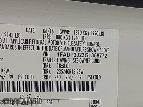 ✅ 2016 Ford Focus Titanium • VIN: 1FADP3J23GL358772 • Лот: 42103694. Опубликован ранее на IAAI с пробегом 85 290 миль. Бесплатный доступ к архиву аукционных продаж из США и подробный отчёт об истории автомобиля на DreamBid. Изображение 9.