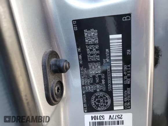 ✅ 2012 Toyota Sienna • VIN: 5TDZK3DC0CS233658 • Лот: 82116745. Опубликован ранее на Copart с пробегом 197 533 миль. Бесплатный доступ к архиву аукционных продаж из США и подробный отчёт об истории автомобиля на DreamBid. Изображение 13.