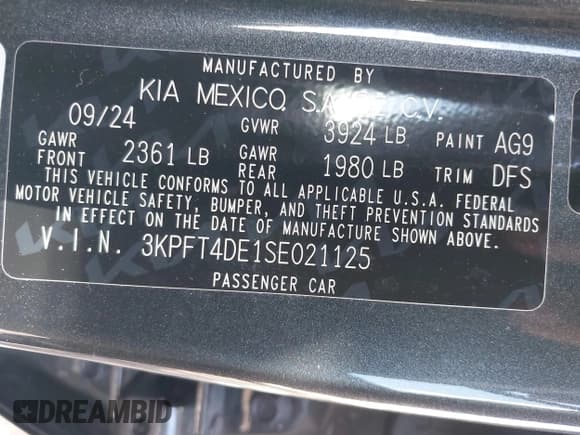 ✅ 2025 Kia K4 LXS • VIN: 3KPFT4DE1SE021125 • Lot: 43159557. Wystawiony na IAAI z przebiegiem 16 564 mil. Bezpłatny archiwum sprzedaży aukcyjnych z USA i szczegółowy raport historii pojazdu na DreamBid. Zdjęcie 9.