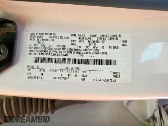 ✅ 2018 Ford F-150 Lariat • VIN: 1FTEW1CP0JKE35948 • Lot: 84523155. Wystawiony na Copart z przebiegiem 164 392 mil. Bezpłatny archiwum sprzedaży aukcyjnych z USA i szczegółowy raport historii pojazdu na DreamBid. Zdjęcie 13.