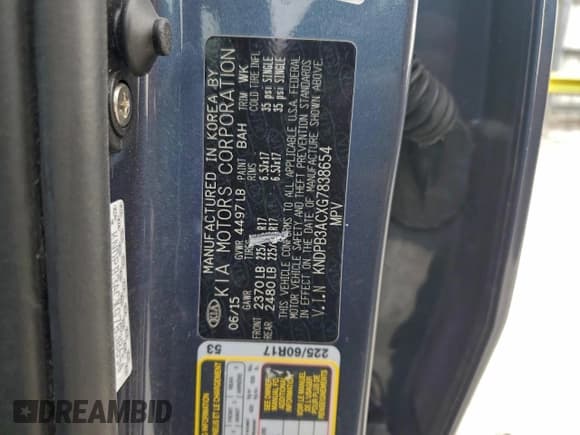 ✅ 2016 Kia Sportage LX • VIN: KNDPB3ACXG7838654 • Лот: 95221095. Опубликован ранее на Copart с пробегом 96 344 миль. Бесплатный доступ к архиву аукционных продаж из США и подробный отчёт об истории автомобиля на DreamBid. Изображение 14.