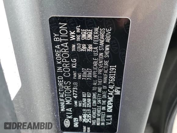 ✅ 2020 Kia Sportage LX • VIN: KNDPMCAC4L7681191 • Lot: 81438805. Listed on Copart with 56,431 mi. Free auction sales archive from the USA and detailed vehicle history report at DreamBid. Image 13.