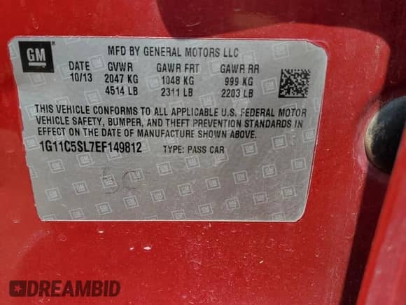 ✅ 2014 Chevrolet Malibu LT • VIN: 1G11C5SL7EF149812 • Lot: 63572914. Wystawiony na Copart z przebiegiem 145 433 mil mil. Skorzystaj z bezpłatnego archiwum sprzedaży aukcyjnych z USA i zobacz szczegółowy raport historii pojazdu na DreamBid. Zdjęcie 12.