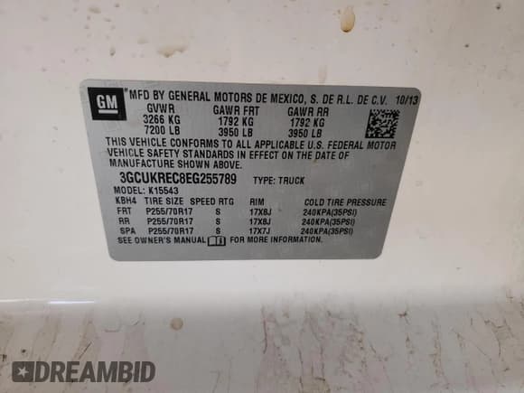 ✅ 2014 Chevrolet Silverado 1500 LT • VIN: 3GCUKREC8EG255789 • Lot: 69460225. Wystawiony na Copart z przebiegiem 187 734 mil. Bezpłatny archiwum sprzedaży aukcyjnych z USA i szczegółowy raport historii pojazdu na DreamBid. Zdjęcie 12.