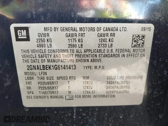 ✅ 2016 Chevrolet Equinox LS • VIN: 2GNALBEK1G6141413 • Лот: 43274586. Опубликован ранее на IAAI с пробегом 131 814 миль. Бесплатный доступ к архиву аукционных продаж из США и подробный отчёт об истории автомобиля на DreamBid. Изображение 9.