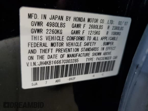✅ 2007 Acura RL Technology • VIN: JH4KB16667C003285 • Lot: 68182885. Wystawiony na Copart z przebiegiem 148 937 mil. Bezpłatny archiwum sprzedaży aukcyjnych z USA i szczegółowy raport historii pojazdu na DreamBid. Zdjęcie 12.