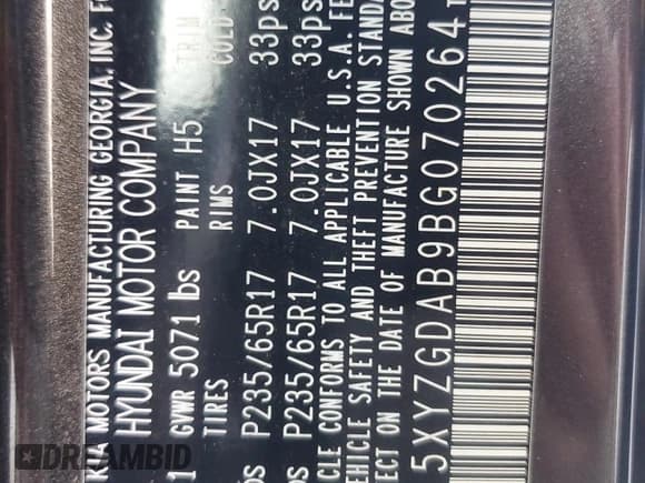 ✅ 2011 Hyundai Santa Fe GLS • VIN: 5XYZGDAB9BG070264 • Lot: 75601524. Listed on Copart with 145,035 mi. Free auction sales archive from the USA and detailed vehicle history report at DreamBid. Image 13.