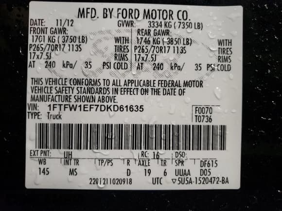 ✅ 2013 Ford F-150 XL • VIN: 1FTFW1EF7DKD61635 • Lot: 49081274. Listed on Copart with 223,902 mi. Free auction sales archive from the USA and detailed vehicle history report at DreamBid. Image 12.