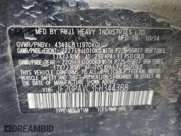 ✅ 2014 Subaru Crosstrek Premium • VIN: JF2GPAVC3EH344368 • Lot: 92799605. Wystawiony na Copart z przebiegiem 183 265 mil. Bezpłatny archiwum sprzedaży aukcyjnych z USA i szczegółowy raport historii pojazdu na DreamBid. Zdjęcie 12.