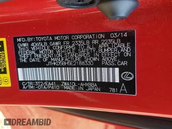 ✅ 2014 Lexus CT 200h • VIN: JTHKD5BH5E2188330 • Lot: 82252665. Wystawiony na Copart z przebiegiem 182 593 mil. Bezpłatny archiwum sprzedaży aukcyjnych z USA i szczegółowy raport historii pojazdu na DreamBid. Zdjęcie 13.