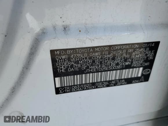 ✅ 2014 Lexus IS 350 • VIN: JTHCE1D25E5003811 • Lot: 51600385. Listed on Copart with 87,172 mi. Free auction sales archive from the USA and detailed vehicle history report at DreamBid. Image 15.