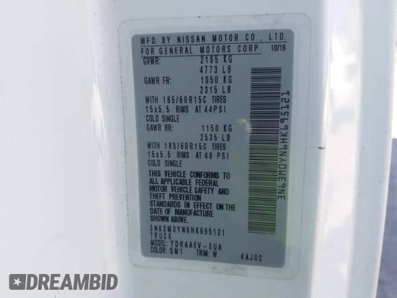 ✅ 2017 Chevrolet City Express Cargo LS • VIN: 3N63M0YN6HK695121 • Лот: 43602987. Опубликован ранее на IAAI с пробегом 69 092 миль. Бесплатный доступ к архиву аукционных продаж из США и подробный отчёт об истории автомобиля на DreamBid. Изображение 9.