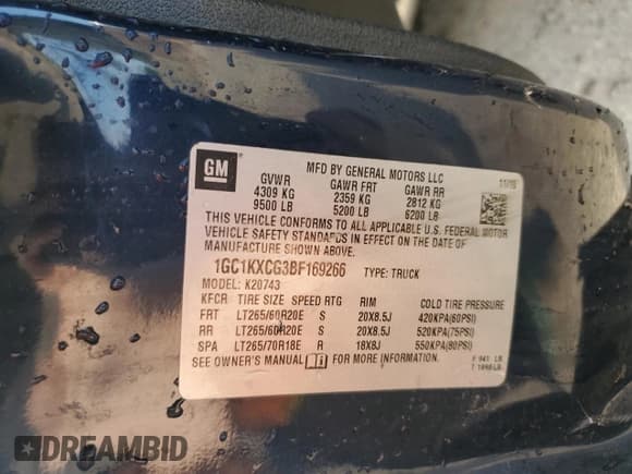 ✅ 2011 Chevrolet Silverado 2500HD LT • VIN: 1GC1KXCG3BF169266 • Lot: 80748325. Listed on Copart with 151,168 mi. Free auction sales archive from the USA and detailed vehicle history report at DreamBid. Image 13.