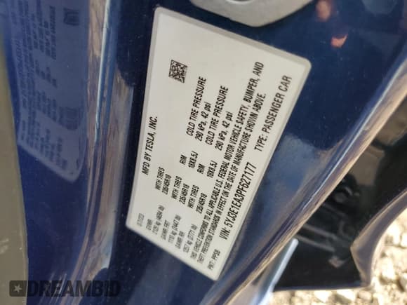 ✅ 2023 Tesla Model 3 • VIN: 5YJ3E1EA3PF627177 • Lot: 61555235. Listed on Copart with 22,340 mi. Free auction sales archive from the USA and detailed vehicle history report at DreamBid. Image 12.