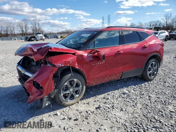 ✅ 2023 Chevrolet Blazer LT • VIN: 3GNKBJRS2PS133768 • Лот: 93318545. Опубликован ранее на Copart с пробегом Не указан. Бесплатный доступ к архиву аукционных продаж из США и подробный отчёт об истории автомобиля на DreamBid. Изображение 1.