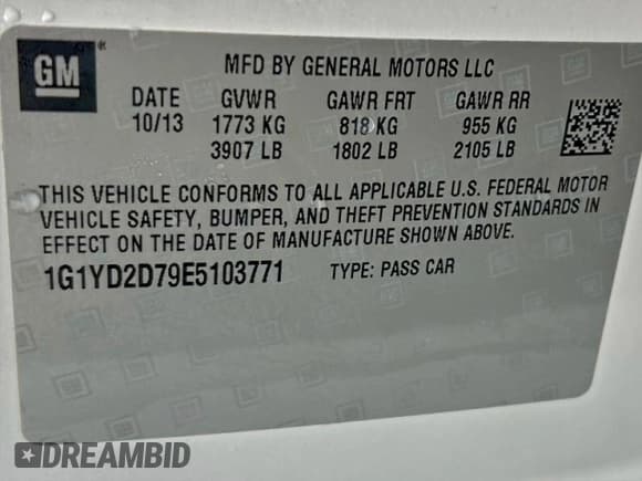 ✅ 2014 Chevrolet Corvette 2LT • VIN: 1G1YD2D79E5103771 • Lot: 95788515. Listed on Copart with 85,584 mi. Free auction sales archive from the USA and detailed vehicle history report at DreamBid. Image 10.