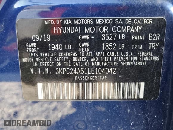 ✅ 2020 Hyundai Accent SE • VIN: 3KPC24A61LE104042 • Лот: 73696234. Опубликован ранее на Copart с пробегом 80 730 миль. Бесплатный доступ к архиву аукционных продаж из США и подробный отчёт об истории автомобиля на DreamBid. Изображение 12.