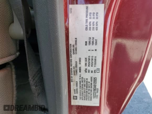 ✅ 2004 Chevrolet Colorado Z85 • VIN: 1GCCS198348122025 • Lot: 66398905. Wystawiony na Copart z przebiegiem 198 423 mil. Bezpłatny archiwum sprzedaży aukcyjnych z USA i szczegółowy raport historii pojazdu na DreamBid. Zdjęcie 12.