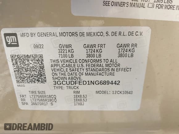 ✅ 2022 Chevrolet Silverado 1500 LT Trail Boss • VIN: 3GCUDFED1NG689442 • Lot: 41994642. Wystawiony na IAAI z przebiegiem 26 598 mil. Bezpłatny archiwum sprzedaży aukcyjnych z USA i szczegółowy raport historii pojazdu na DreamBid. Zdjęcie 9.