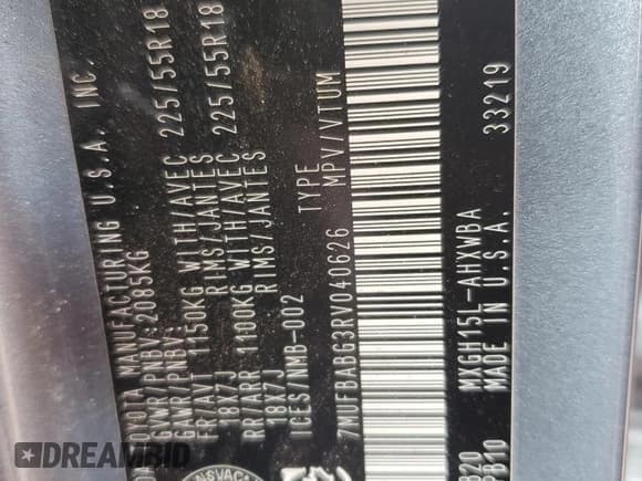 ✅ 2024 Toyota Corolla Cross Hybrid SE • VIN: 7MUFBABG3RV040626 • Lot: 68930955. Wystawiony na Copart z przebiegiem 46 783 mil. Bezpłatny archiwum sprzedaży aukcyjnych z USA i szczegółowy raport historii pojazdu na DreamBid. Zdjęcie 12.