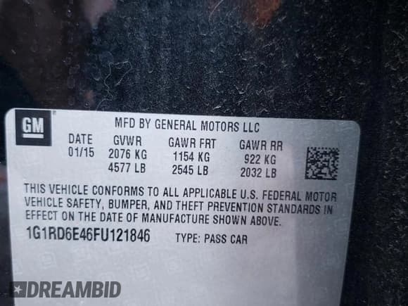 ✅ 2015 Chevrolet Volt • VIN: 1G1RD6E46FU121846 • Lot: 43255364. Wystawiony na Copart z przebiegiem 123 036 mil. Bezpłatny archiwum sprzedaży aukcyjnych z USA i szczegółowy raport historii pojazdu na DreamBid. Zdjęcie 12.