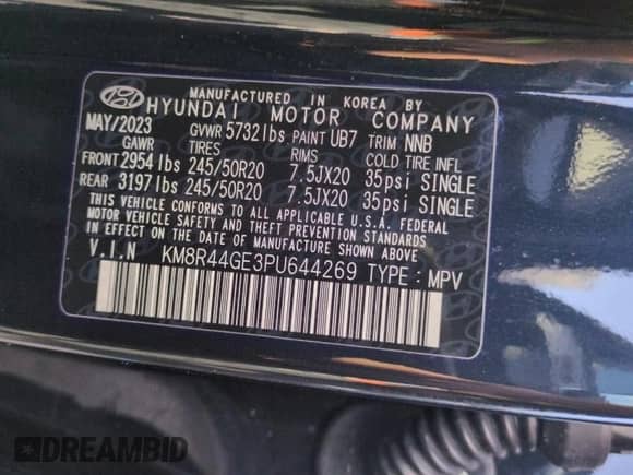 2023 Hyundai Palisade SEL с VIN KM8R44GE3PU644269, выставлен на аукционе Copart как лот 74347224 с пробегом Не указан миль и На запчасти • Non repairable. История ставок и продаж доступна на DreamBid. Изображение 14.