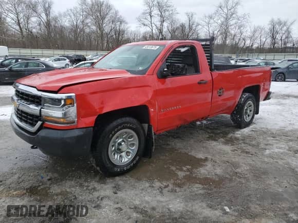 2016 Chevrolet Silverado 1500 Work Truck z VIN 1GCNKNEH7GZ411381, wystawiony jako Copart lot #45813675 z przebiegiem 60 848 mil mil oraz Szkoda całkowita • Salvage title. Historia ofert i sprzedaży dostępna na DreamBid. Obrazek 1.