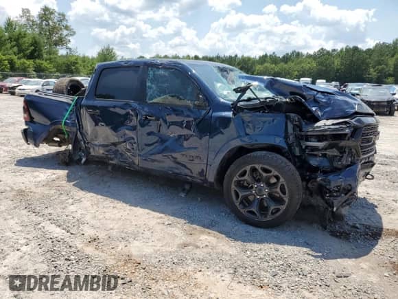 2024 Ram 1500 Limited with VIN 1C6SRFHT2RN104612, listed as a Copart auction lot 61955495 with Not provided miles and Salvage title. Bid and sale history available at DreamBid. Image 4.