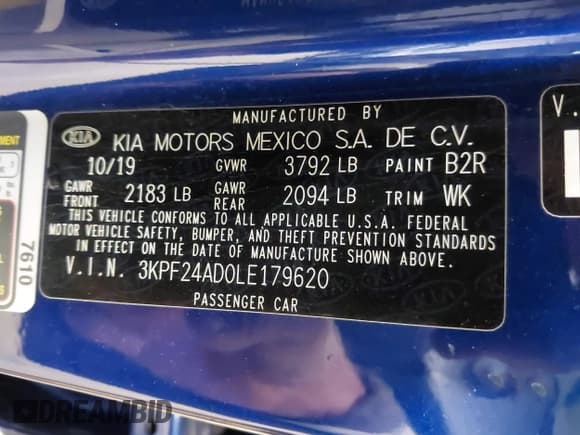 ✅ 2020 Kia Forte LXS • VIN: 3KPF24AD0LE179620 • Лот: 43601396. Опубликован ранее на IAAI с пробегом 99 591 миль. Бесплатный доступ к архиву аукционных продаж из США и подробный отчёт об истории автомобиля на DreamBid. Изображение 9.