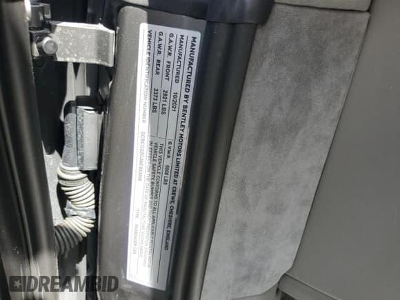 ✅ 2022 Bentley Continental GT GT V8 • VIN: SCBCG2ZG3NC093058 • Lot: 66557405. Listed on Copart with 9,760 mi. Free auction sales archive from the USA and detailed vehicle history report at DreamBid. Image 12.